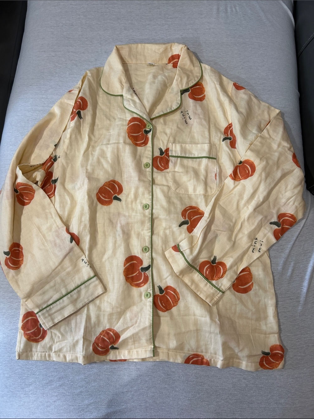 Pumpkin Print Pajama Set in Cream Sz XL unbranded - Picture 5 of 5